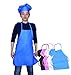 Kids Chef Hat and Kids Apron Set. Adjustable Hat. Fits Childs Size Medium 6-12. (Blue) - Free eBook