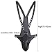 Men's Sexy Leather Panties G-String Jockstrap Briefs Open Front Hole Chastity Devices Bikini Strap On Underwear Thongs Bib Black