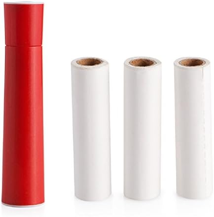 LIFEARTIST Travel Mini Portable Dust Fluff Pet Hair Dandruff Remover Sticky Cleaner Lint Roller, Refillable, 3 Optional Clean Colors with Pearly Lustre, extra 3 Refills and has 30 Sheets each (Red)