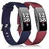Vobafe 2 Pack Bandje Compatibel met Fitbit Inspire Bandje/Inspire HR Bandje, Zachte Siliconen Sportband Vervangende…