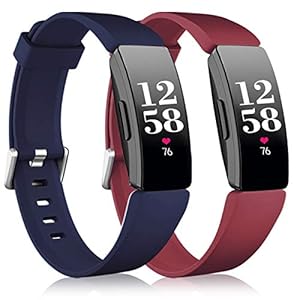 Vobafe 2 Pack Bandje Compatibel met Fitbit Inspire Bandje/Inspire HR Bandje, Zachte Siliconen Sportband Vervangende…