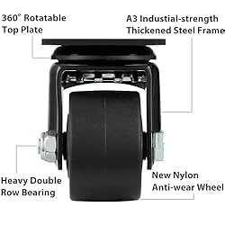 Finnhomy 2 Inch Caster Wheels Set of 4 Heavy Duty