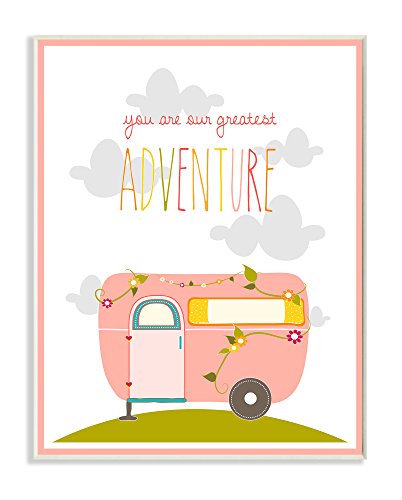 The Kids Room by Stupell You Are Our Greatest Adventure Art Wall Plaque, Pink/Gray, 11 x 0.5 x 15, Proudly Made in USA