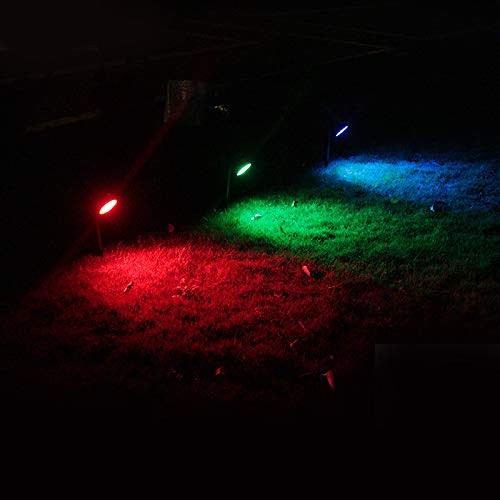 Solar Spotlight Outdoor, Waterproof 7 LED Multi Color Solar Powered Security Landscape Lights, Adjustable Angle Garden Wall Lawn Lamp for Home Outdoor Fencing Tree Walkway Patio Porch Pathway