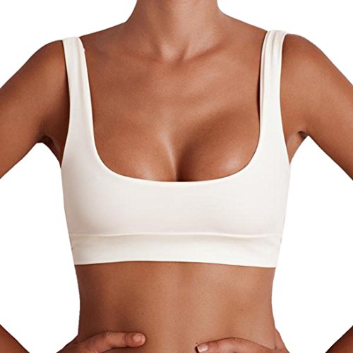 Sports Bra, Clearance! Tloowy Womens Workout Crop Tops Gym Activewear Bra Vest Yoga Tank Tops (White, L)