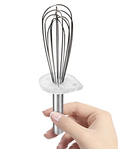 Whisk Wiper mini - Clean a Whisk Without The Mess - Multipurpose Kitchen Tool - Includes 8" Stainless-Steel Whisk (Color: Clear)