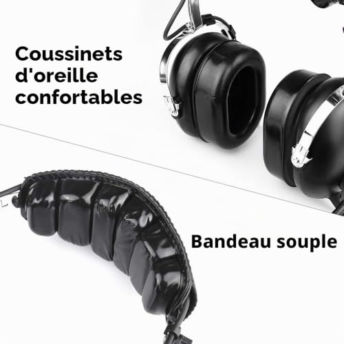 PNR Aviation Pilot Headphones with Comfortable Ear Pads Passive Noise Reduction with Carrying Case