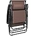 Best Choice Products Folding Zero Gravity Outdoor Recliner Patio Lounge Chair w/Adjustable Canopy Shade, Headrest, Side Accessory Tray, Textilene Mesh - Brown