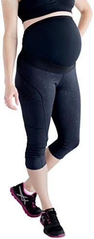 Mumberry Maternity Activewear Move Workout Capris with Belly Band Support