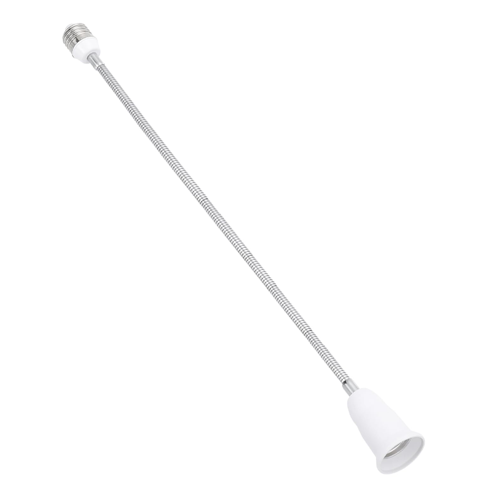 PATIKIL 19.7 Inch E26/E27 Light Socket Extender, 1 Pcs Flexible Bulb Socket Extension Adjustable Bulb Extender Adapter for Medium Screw Base Home Lamps, White