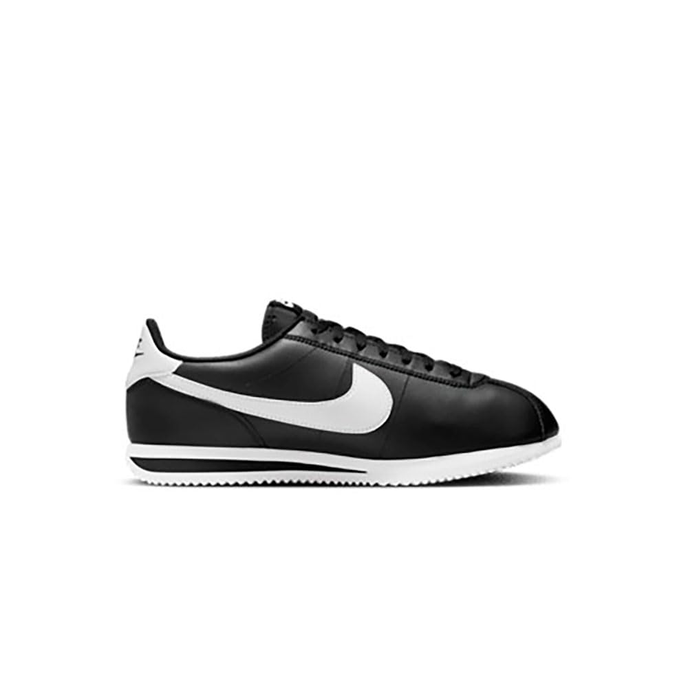 NIKE Men's Cortez Shoes, Black/White, 10