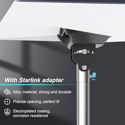 Starlink Gen 3 Pole Mount Kit, Ybervont 10Ft Starlink Ground Pole Mount Gen 3, Features 1.5'' Diameter Stainless Steel Pole with No-Dig Spiral Ground Anchor, Starlink Mounting Kit Gen 3 Pipe Adapter