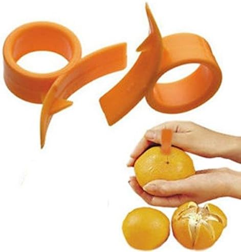 Orange Peeler Tool Easy Plastic Manual Citrus Peeler, Best Orange Peeler for Home and Outdoor, Quickly Open Slicer Cutter for Orange, Lemon, Grapefruit, Kitchen Accessories for Family Kids, 4 Pack
