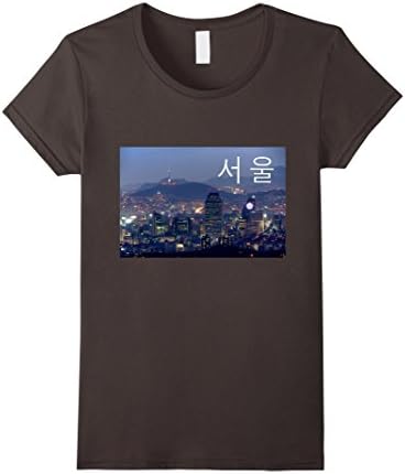 Women's Seoul Skyline T-shirt  Large Asphalt