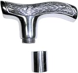 JWL (1) Cane Walking Stick Handle Fritz Style Cast Aluminum with Outside Connector