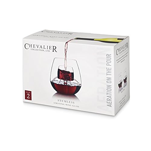 Chevalier Stemless Aerating Wine Glasses Home & Kitchen, Kitchen & Dining, Dining & Entertaining, Glassware & Drinkware, Wine & Champagne Glasses, Wine Glasses