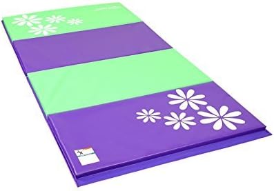 Tumbl Trak Folding Gymnastics Mat, Flower Power, 5 Ft X 10 Ft X 1 3 8 In