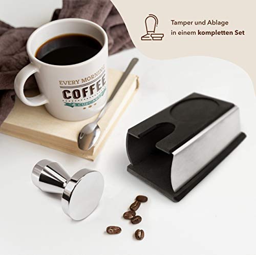 Kaffee Tamper 58mm mit Auflage für Siebträger - Edelstahl Barista Zubehör bestehend aus Tamper Station und Espresso… – Bild 7
