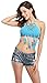 Women's Halter Flower Tassel Bikini Summer Crochet Crop Bikini Top, Blue
