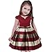 Flower Girl Pageant Dress Baby Little Girls Hawaiian Elegant Tulle Wedding Princess Ball Gown Sleeveless Easter Birthday Party Kids Ruffles Stripe Bow Formal Dresses 9-10 Year (Burgundy, 160)