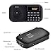 Portable AM FM Radio, Geson Mini Music Radio Player Support Micro SD Card/USB Disk with LED Screen Display(Black)