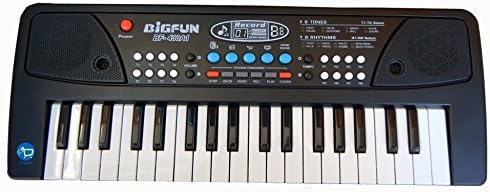 Toykart Piano Keyboard with DC Power Option, Record, Play and Mic for Kids