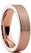 Tungsten Wedding Band Ring 6mm for Men Women Comfort Fit 18K Rose Gold Plated Plated Pipe Cut Flat Brushed Polished