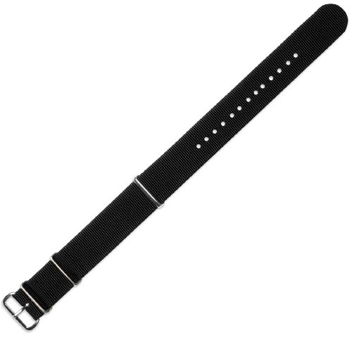 NATO Military RAF Style Ballistic Nylon Watch Band – Black – 20mm, Watch Central