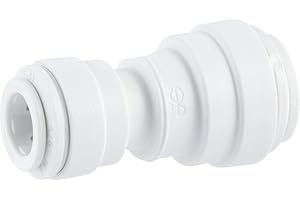 John Guest Speedfit 5/16 Inch OD x 1/4 Inch OD Reducing Union, Push to Connect Plastic Plumbing Fitting, PP201008WP