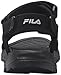 Fila Men's Transition Athletic Sandal, Black/Metallic Silver, 10 M US