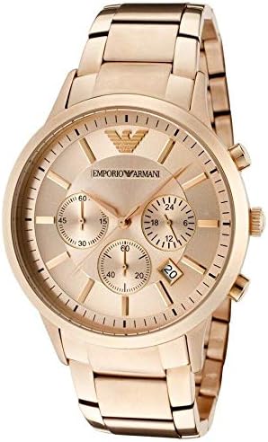 uniqui shop New Armani Classic Chrono Rose-Gold-Tone AR2452 Dial Men's Watch with Box
