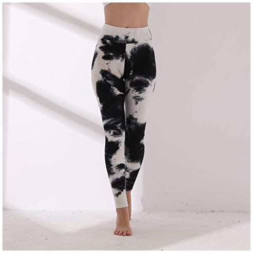 HHoo88 Women Push Up Leggings Workout Fitness Sports Pants Tie-Dyed Running Athletic Yoga Pants Anti Cellulite Scrunch… - Image 4