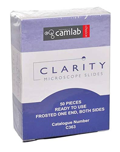 Camlab 1196613 Microscope Slide, Frosted One End Both Sides (Pack of 50)