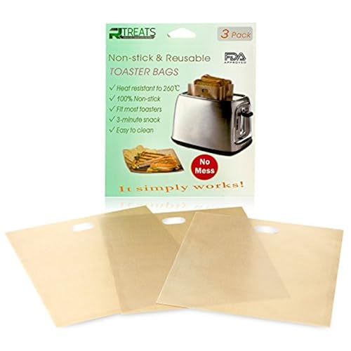 RL Treats Non Stick Reusable Toaster Bags for Sandwich and Grilling, Pack of 3 Home & Kitchen, Kitchen & Dining, Cookware, Toaster Oven Cookware