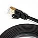 Tera Grand - 6FT - 2 Pack - CAT7 10 Gigabit Ethernet Ultra Flat Patch Cable for Modem Router LAN Network, Gold Plated Shielded RJ45 Connectors, Faster Than CAT6a CAT6 CAT5e, Black