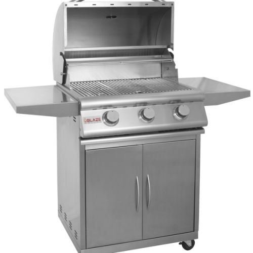 Blaze 25" 3-Burner Grill and Cart Package w/3 Comm. SS Burners - LP