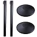 Yescom 2pcs Black Steel Retractable Crowd Control Stanchion w/Red Belt Queue Line Post Barrier