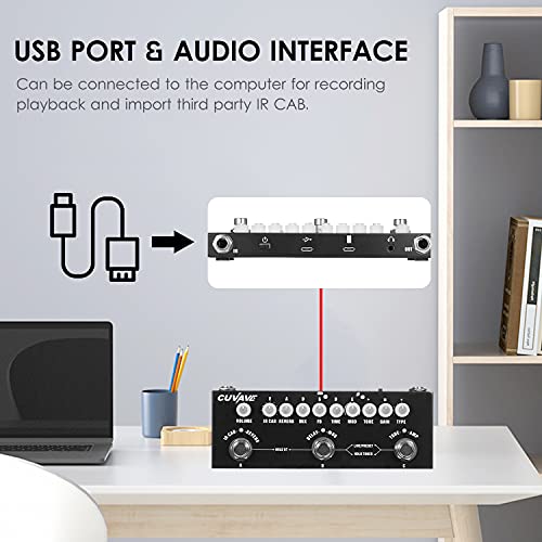 Pedal De Efeito Combinado De Guitarra multi-efeitos Elétrica Multifuncional Portátil Pedaleira Para Quitarra Com Reprodução De Música Sem Fio, Gravação De Telefone, Função De Interface De Áudio
