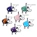 Wholesale 6 PCS Lucky Elephant Charm Pendant Natural Quartz Crystal Healing Chakra Stone Charms Bulk for Jewelry Making(Assorted)