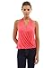 PattyBoutik Women's Drape Wrap Elastic Hem Tank Top (Coral S)