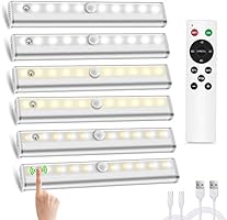 Under Cabinet Lighting with Remote LED Closet Light Anbock 20-LED Dimmable USB Rechargeable Under Counter Lighting LED...