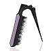 Mini Folding Detangling Brush Hairstyles Teasing Comb for Volume Hair Traval Portable Rattail Comb Backcombing Brush, Stagged 3 Tier TPEE Bristles for Fine Thin Hair, Hair Salon/ Home Use - Purple