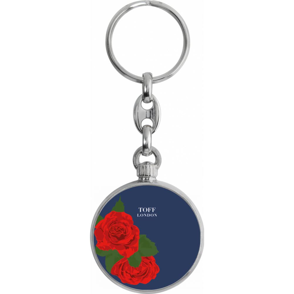 Toff London Red Rose Flower Keyring