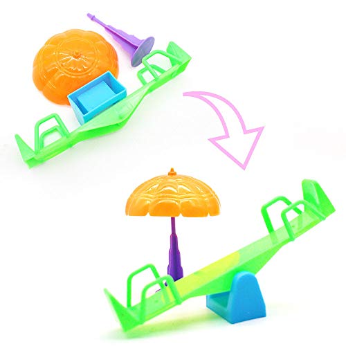 Pausseo A Set of Baby Playground Surprise Doll Accessories Children Kid Princess Toy Park House Game Big Slide Playset Gift Toy LOL Surprise Doll DIY Parent-Child Interaction Puzzle Plaything