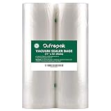 Upgrade!2 Pack 11" x 50' Vacuum Sealer Rolls Food Storage Saver FDA Approved and BPA Free Vacuum Seal Rolls (total 100 feet),Commercial Grade and Heavy Duty Vacuum Sealer Bags Rolls - Make Your Own Size Bag!