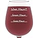 What Night? Funny Wine Glass 13 oz - Best Birthday Gifts For Women - Unique Gift For Her - Novelty Valentines Day Present Idea For Mom, Wife, Girlfriend, Sister, Friend, Boss, Coworker, Adult Daughter