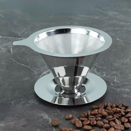 Coador de Café Inox 103 Premium Reutilizável – Filtro Permanente em Aço Inoxidável Sem Papel, Café Mais Puro e Saboroso, Econômico, Ecológico, Super Durável e Fácil de Limpar