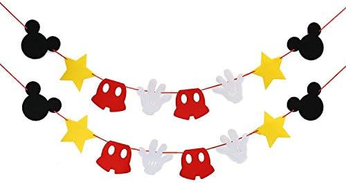 Mickey Mouse Themed Felt Garland Birthday Party Banner Decoration Supplies