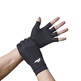 Copper Balance Compression Arthritis Gloves – Guaranteed Copper Infused Fit Fingerless Glove to Speed Up Recovery & Relieve Symptoms of Arthritis, RSI, Tendonitis & More – 1 Pair
