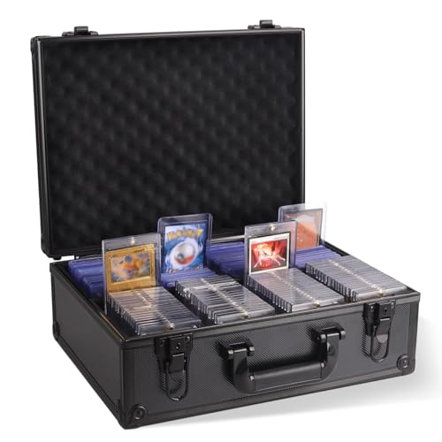 Toploader Storage Box for 3" x 4" 35pt Rigid Card, Trading and Sports Card Hard Case Holds 600+ Toploaders, 38 * 27 * 14Cm Black